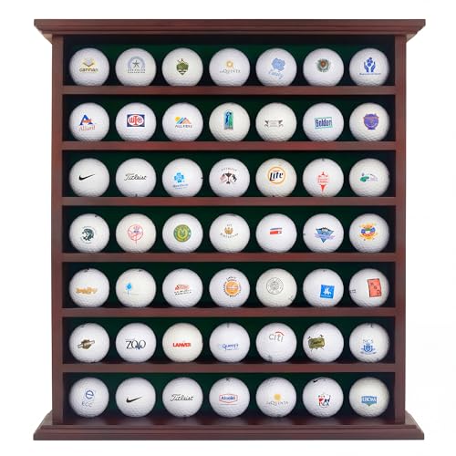 Mahogany Golf Ball Display Case Wall Mounted for 49 Balls – Hodeframe
