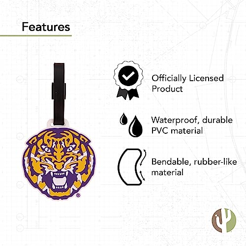 LSU Tigers PVC Luggage Tag - Design B | Officially Licensed