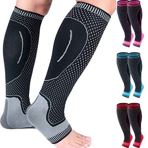 Compression Socks Calf Foot Sleeves for Ankle Heel Plantar Fasciitis Support Increase Blood Circulation Relieve Arch Pain Shin Splints Reduce Swelling