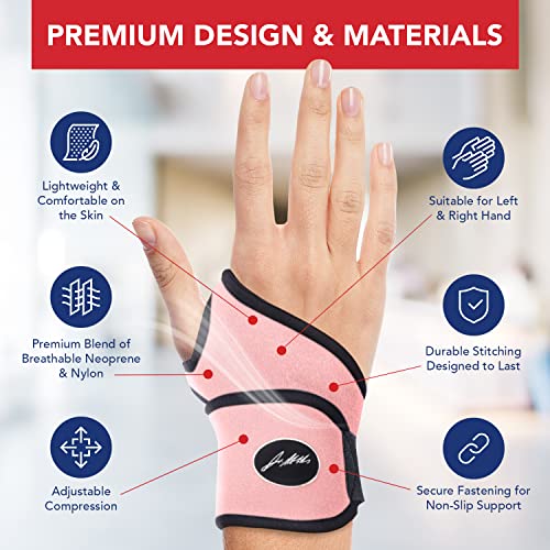 Wrist Brace for Carpal Tunnel & Arthritis - Pink (1 Pack)