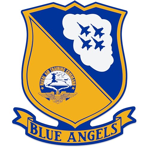 Blue Angels Shield Sticker - 3x4 Inch Durable Vinyl Decal