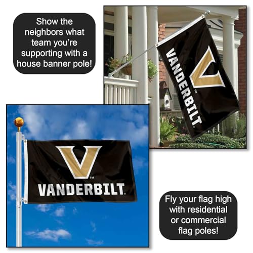 Vanderbilt Commodores Large Polyester Grommet Banner Flag - 3x5 ft Sports Team Flag