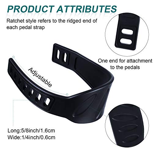 Adjustable Exercise Bike Pedal Straps - 2 Pairs, 2.24 x 12.99 in