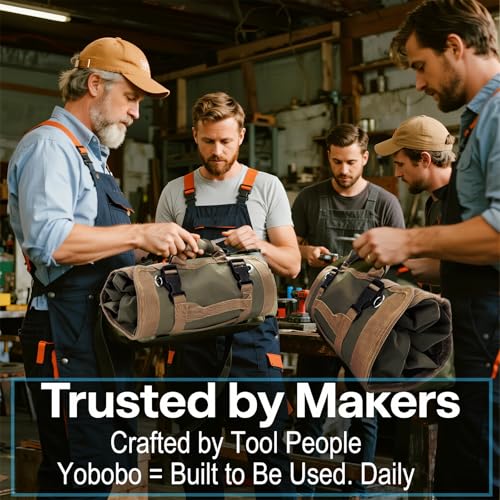 Roll Up Tool Bag Organizer: Compact Heavy Duty 1200D Oxford Waterproof with 6 Pockets ? Gift for Electrician Carpenter Mechanic & DIYer