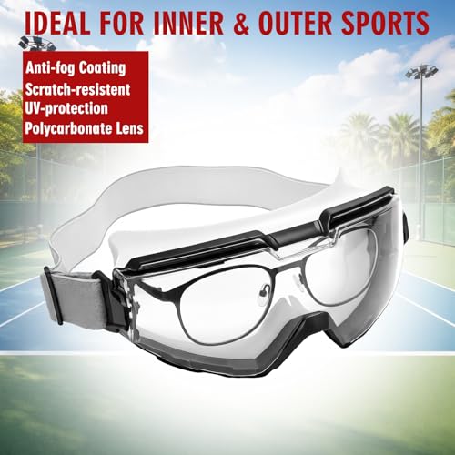 Protective Racquetball Goggles for Glasses - Anti-Fog & Scratch Resistant