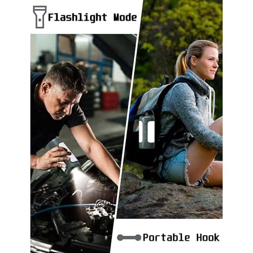 Foldable Camping Light Rechargeable Lantern, 10000mAh, Portable Flashlight, IP54 Waterproof, 1/4" Screw Adapter, 750LM, 5 Modes, LED Tent Light for Camping, Hiking, Fishing