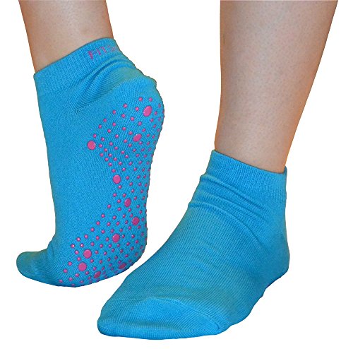 Anti-Slip Grip Socks for Yoga, Dance & Martial Arts - Blue/Pink