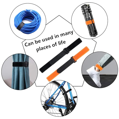 Adjustable Bike Rack Straps - 4pcs Black & Orange Wheel Stabilizers
