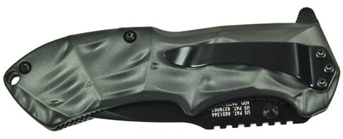 Smith & Wesson Black Ops SWBLOP3S 7.7in S.S. Assisted Opening Knife with 3.4in Serrated Drop Point Blade and Aluminum Handle for Tactical, Survival and EDC