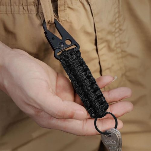 SENHAI 5 Pcs Paracord Keychains, Carabiner Keychains Braided Keychain Lanyard with Clip for Hanging Keys or Flashlight, for Outdoor Camping Fishing Backpack Fit Men Women