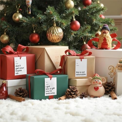 Funny Gift Tags - 18pcs White Sarcastic Gift Labels