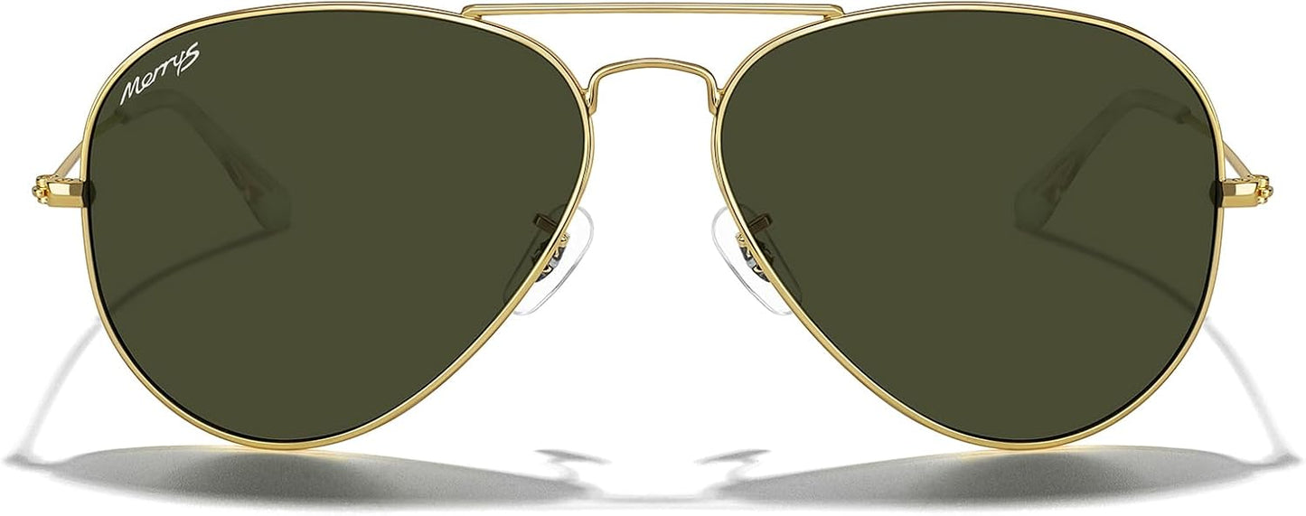 MERRY'S Classic Polarized Aviator Sunglasses for Men Women S6025