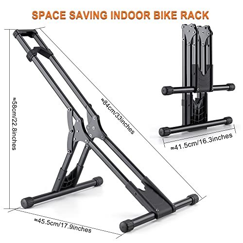 CHEPARK Bike Floor Stand Rack- Indoor Bike Stand for Garage/Home - Bike Storage Bicycle Parking Rack Fit 20¡±-29¡± Mountain Road Bikes (1 Bike Rack)