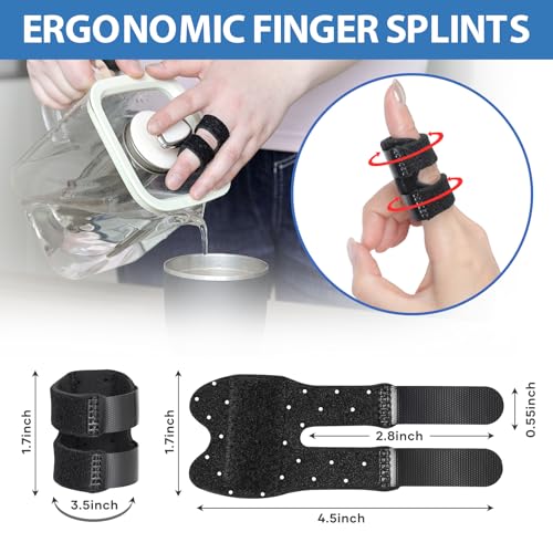 Breathable Trigger Finger Splint Brace - 5 Pack, One Size, Black