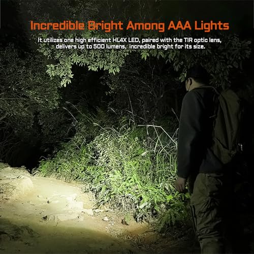 ACEBEAM PT20 2 AAA EDC Flashlight Rechargeable, 500 High Lumens Pen Flashlight with Clip, Compact Pocket MINI LED Flash Light, Super Bright Small Pen Light for Camping, Home, Work(Aluminum Material)