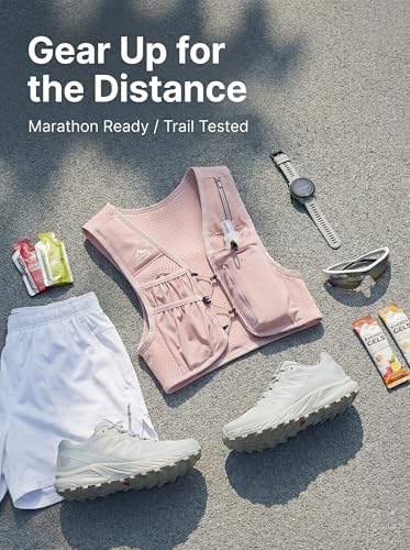 Zelvot Adjustable Running Hydration Vest for Women & Men - Pink, X Small-Small with 500ml Soft Flask
