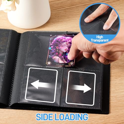 4-Pocket Trading Card Binder - 160 Pockets Mini Album - Black