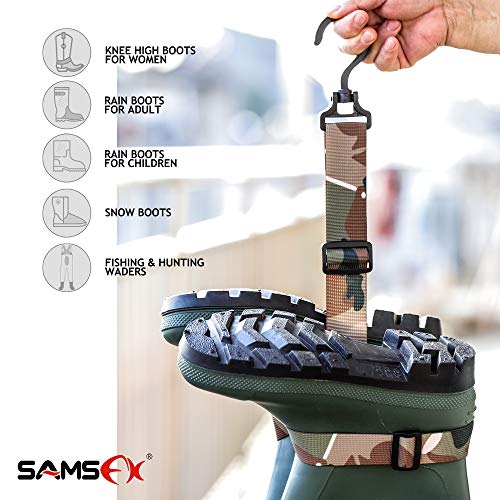 Fishing Wader Boot Hanger with Adjustable Strap - Camo Straps & Hook