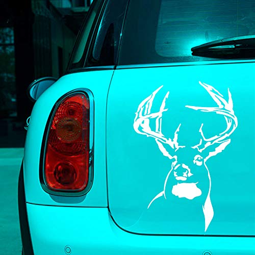 Whitetail Deer Car Sticker - Vinyl Decal 5.5" x 6.5" White