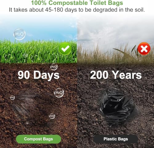 25 Count Biodegradable Portable Toilet Bags - 8 Gallon Camping Waste Bags