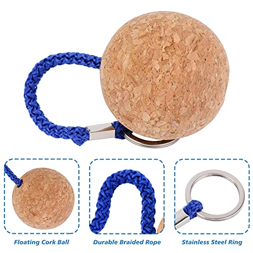 Floating Cork Ball Keyring - 53mm Waterproof Key Float for Water Sports