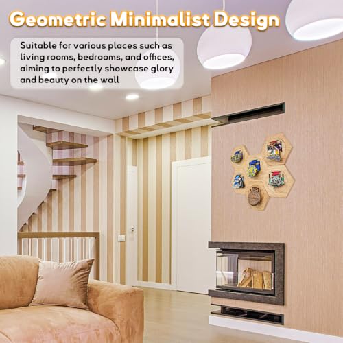Honeycomb Wooden Medal Holder Display Stand - 6 Pcs