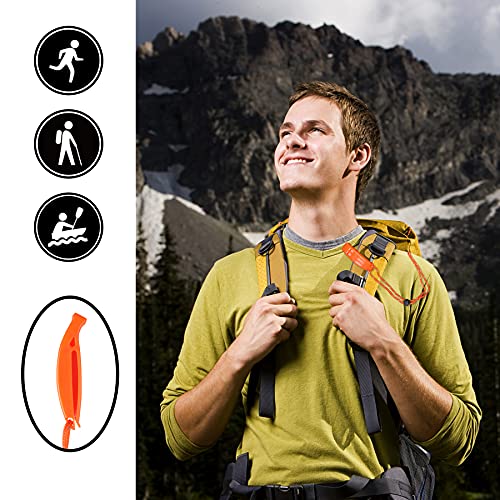 Emergency Survival Whistles - 6PCS Orange with Adjustable Lanyard