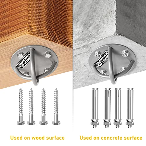 POWER GUIDANCE Silver Wall & Ceiling Mount Bracket for Suspension Straps & Gym Equipment - Set of 1