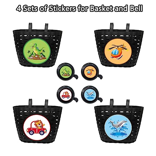 Kids Bike Basket with Bell & Spoke Beads - Durable Plastic