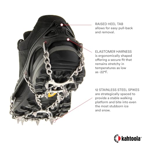 MICROspikes Footwear Traction for Winter Hiking - Black, Medium