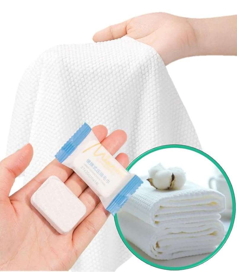 Premium Travel Washcloths - Compressed Towels (11.8" x 10.6") - 20 Pack