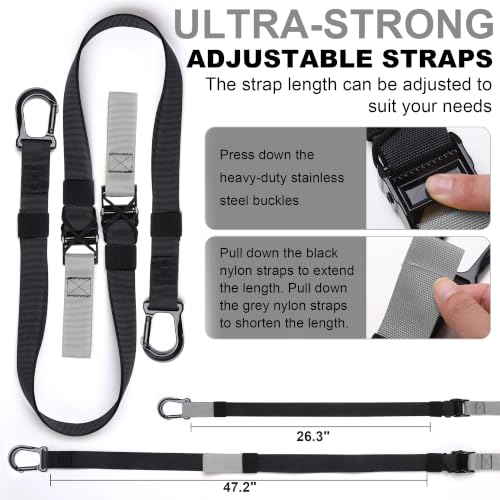 PEMEME Home Resistance Training Kit with Adjustable Suspension Straps (Grey) - Full-Body Bodyweight Training