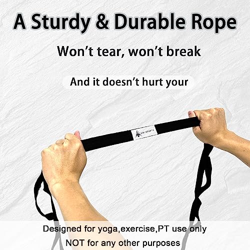 Yoga Stretching Strap with Loops for Physical Therapy - Black