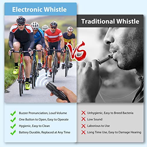 Electric Sports & Emergency Whistle 2 Pack with Lanyard, 3 Tones Loud 120dB