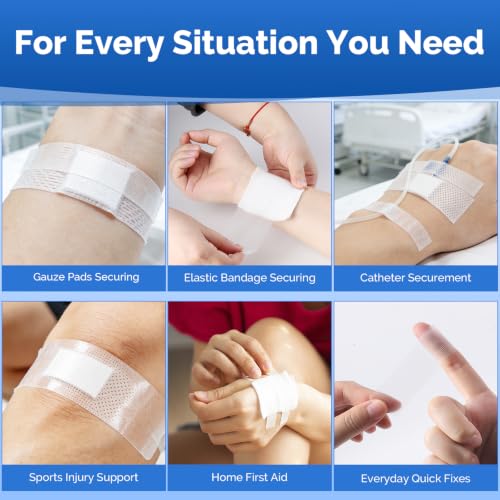 12 Rolls Transparent Medical Tape 1" x 10 Yards – Latex-Free Sterile Adhesive, 12 Roll Pack