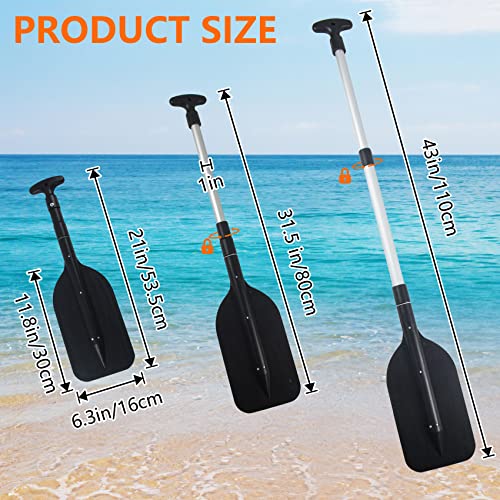 VEITHI 2-Pack Telescoping Boat Paddles Anti-Slip Aluminum Oars Black
