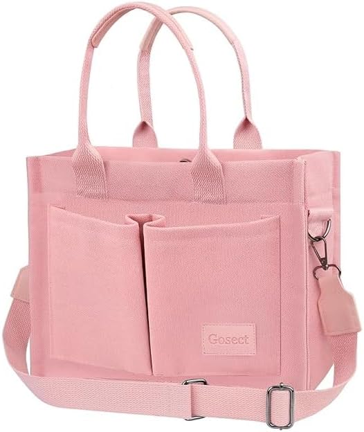 Skiennix Canvas Tote Bag - Stylish Women's Crossbody Purse with Pockets for Everyday Use