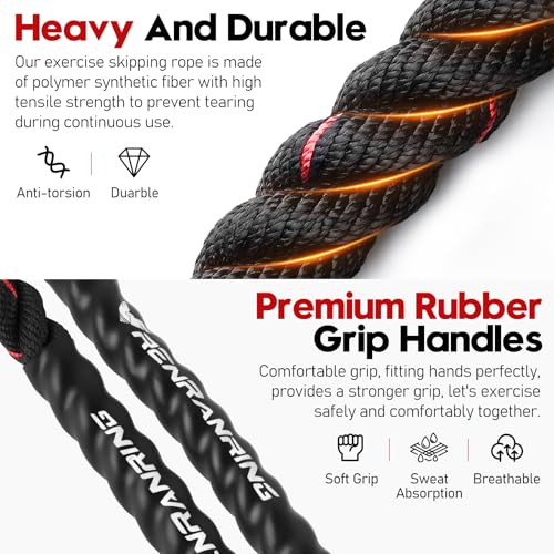 Weighted Jump Rope for Strength Training - 3lb Heavy Skipping Rope