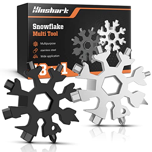 Hinshark 18-in-1 Snowflake Multitool – Black & Silver, Keychain Handy Tool