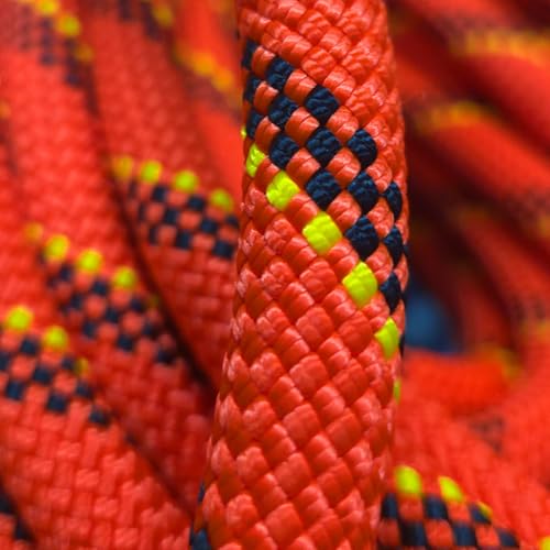 BlazeBeam 10.5mm UIAA Static Climbing Rope 50ft Orange | Nylon Kernmantle Rope
