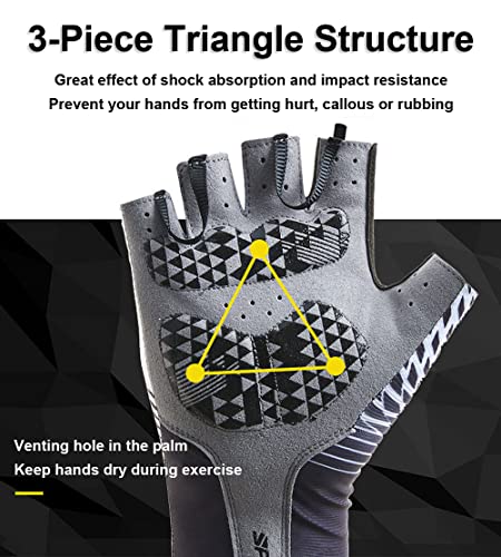 Half Finger MTB Cycling Gloves - Gel Palm Padding, X-Large Green