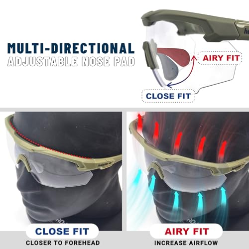 Ballistic Tactical Shooting Glasses - Anti Fog, ANSI Z87.1+, Khaki Gray