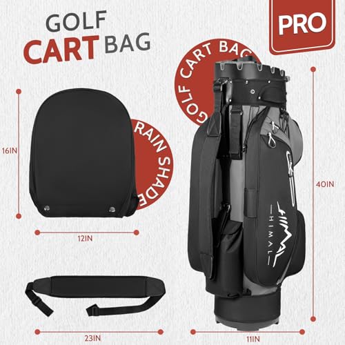 Golf Cart Bag Pro with Full-Length Dividers - Gray