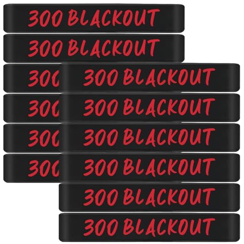 .300 Blackout Magazine Marking Bands - 12 Pack Black-Red