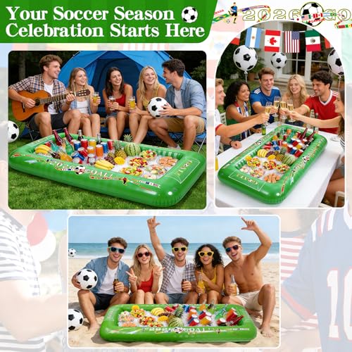 Inflatable Soccer Party Serving Bar - 53 Inch Pool Cooler