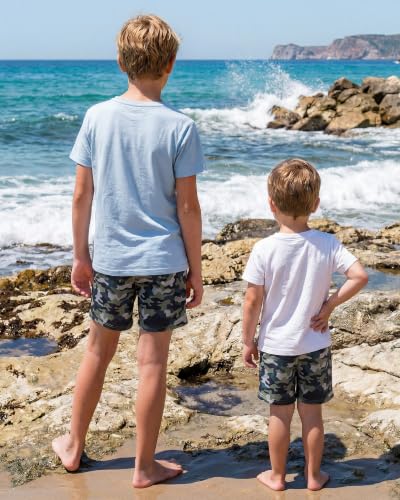 Kids' Camo Swim Trunks with Compression Liner 10-12 Years Boys Swimwear