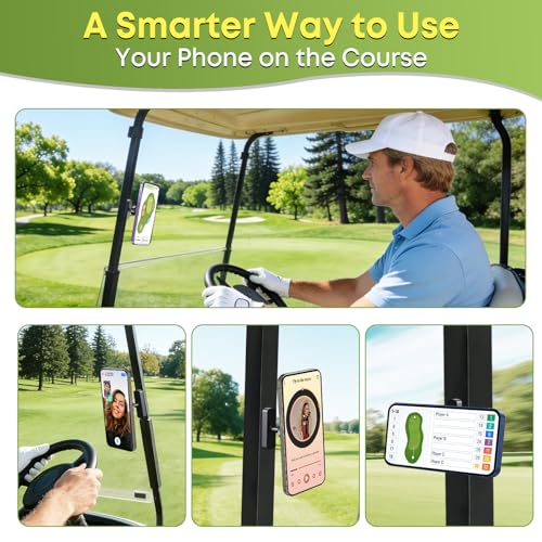 Magnetic Golf Cart Phone Holder - Fits MagSafe iPhone 12-17 & More