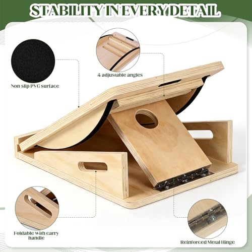Cycayit 2-in-1 Slant Board Calf Stretcher & Balance Board, 500 lb