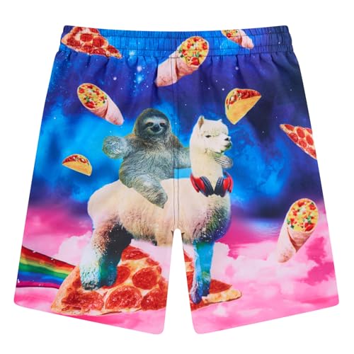 Boys Swim Trunks with Mesh Lining - Kids Bathing Suit, 9-10 Years