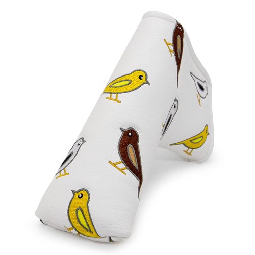 Golf Club Headcover Golf Birdie Birds Driver Fairway Wood Hybrid Wood Head Cover Mallet Blade Putter Cover 3pcs 1pc for Golf Wood Club Head, White